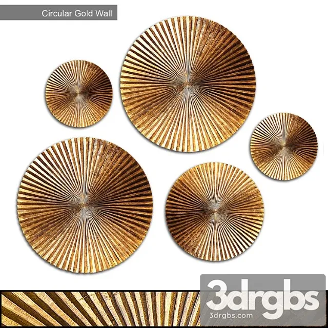 Apollo medium plaque - circular gold wall decor 3D Model Free