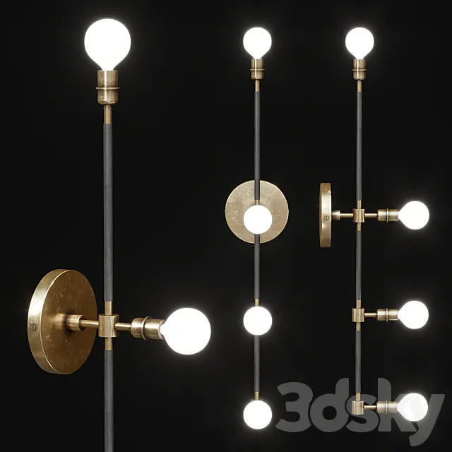 Apparatus Vanity Leather Brass Sconce 3D Model