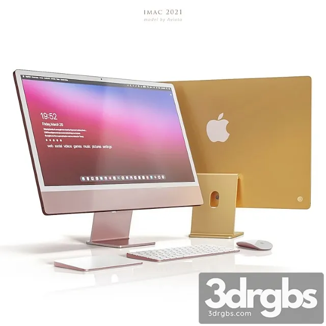 Apple iMac 2021 3D Model Free