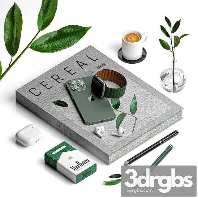 Apple Iphone Minimal Decorative Set 3D Model Free