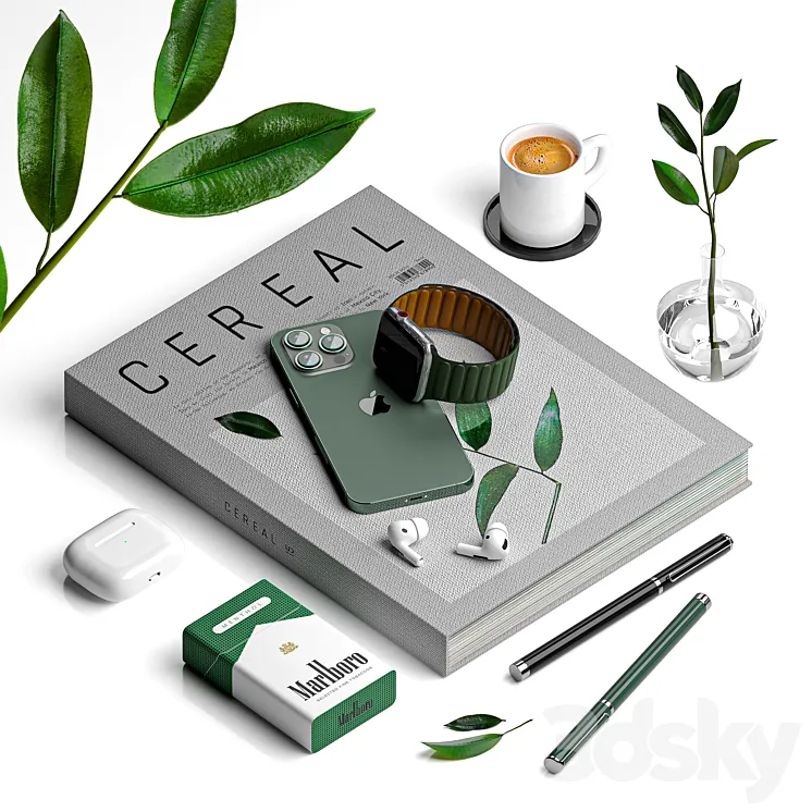 Apple Iphone Minimal Decorative Set 3D Model Free