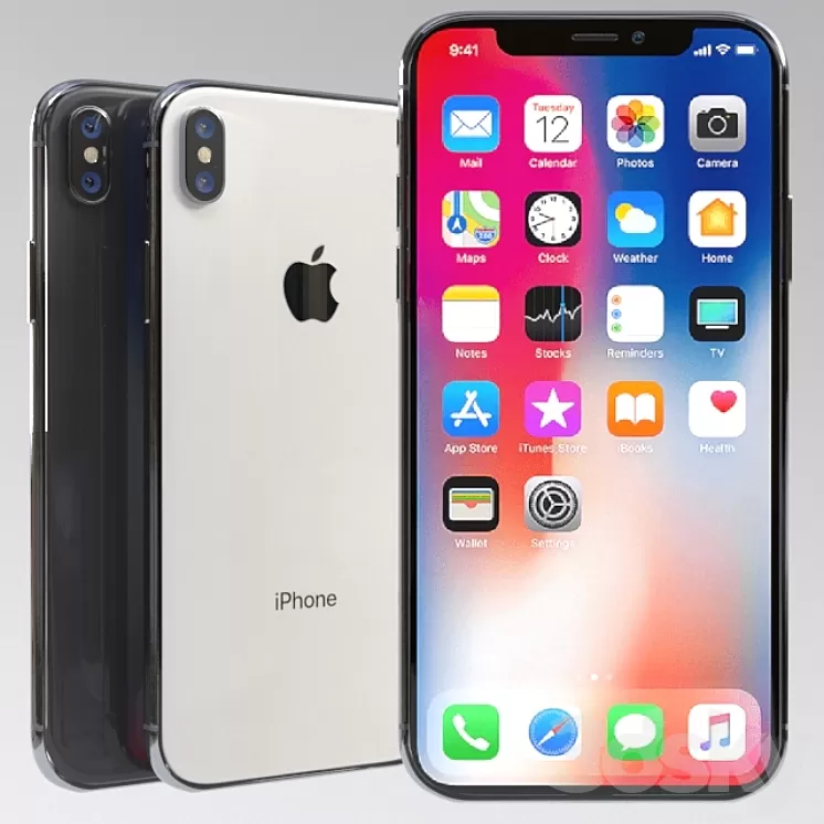 Apple iPhone X (vray GGX) 3D Model