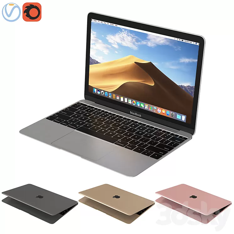 Apple MacBook 12-inch 3D Model