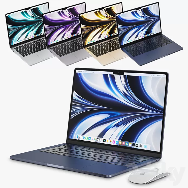 Apple MacBook Air M2 2022 3D Model