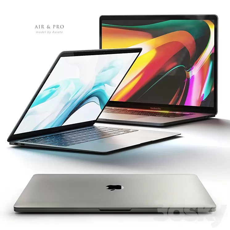 Apple MacBook Pro & MacBook Air 3D Model