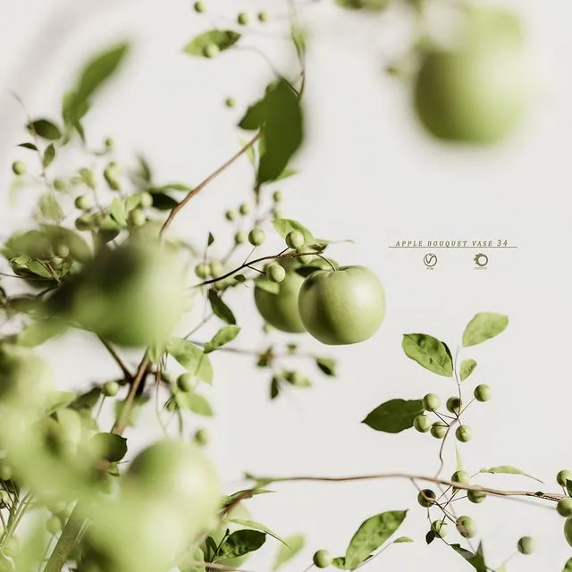 apple plants bouquet vase 34 3D Model