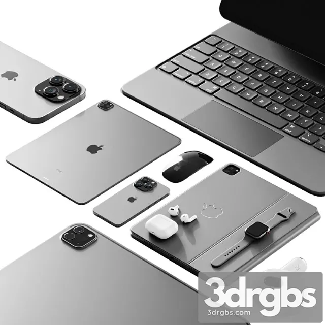 Apple Set 2 3D Model Free