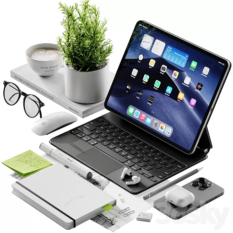 Apple Set 3D Model Free