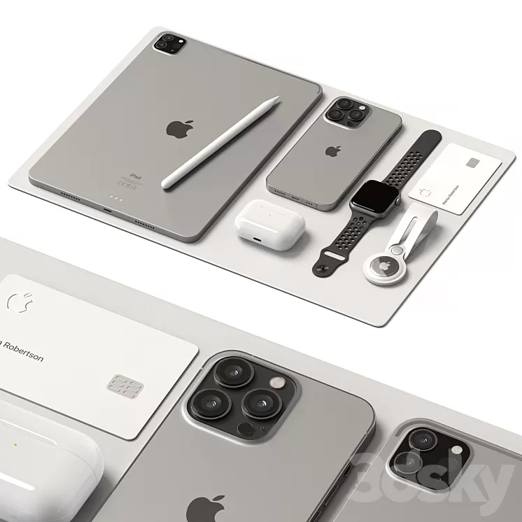 Apple Set 3D Model Free Download