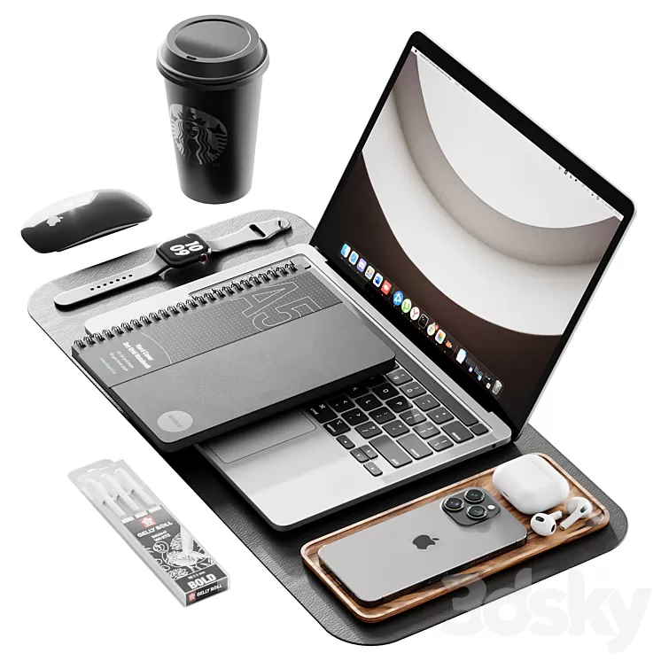 Apple Set 5 3D Model Free