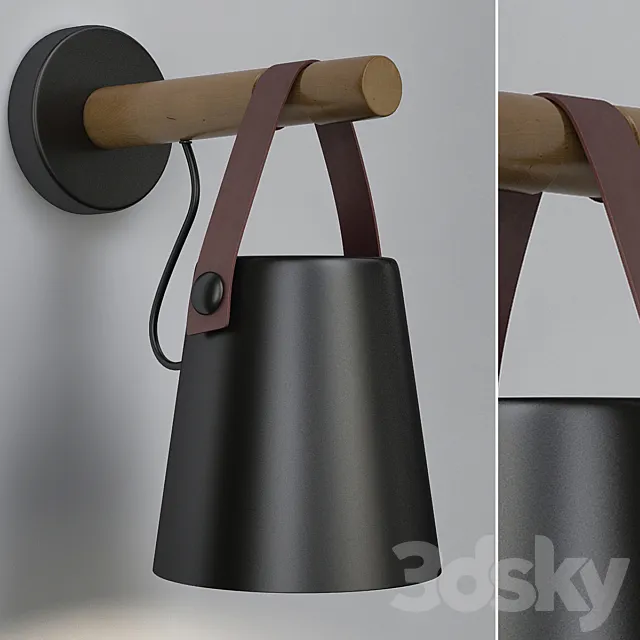 Applique murale LED en bois avec 3DModel