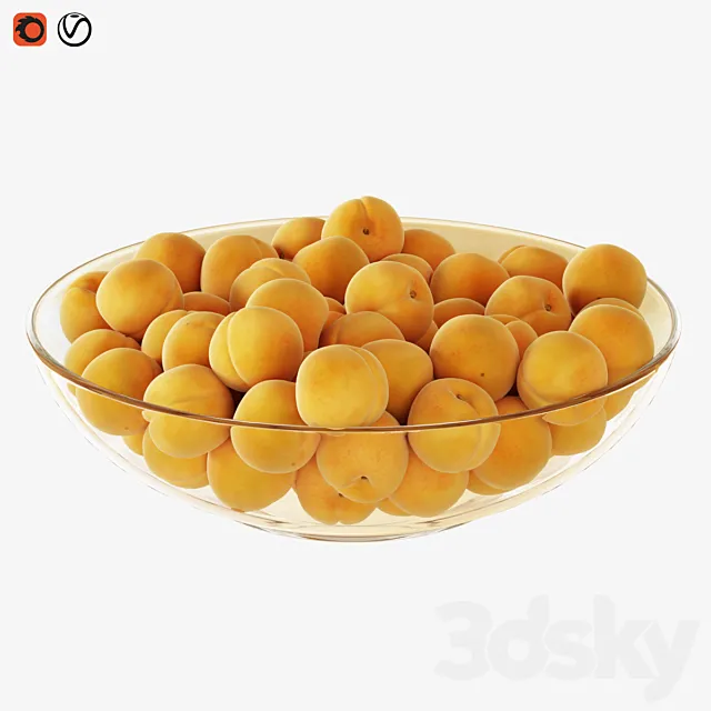 Apricots in a vase 3D Model