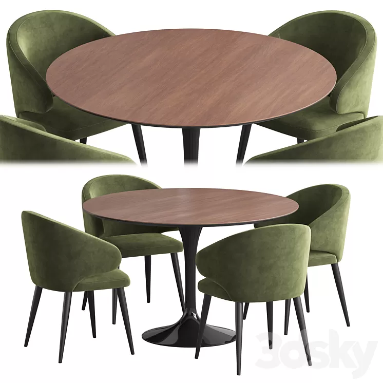 Apriori table Bilbao chair 3D Model