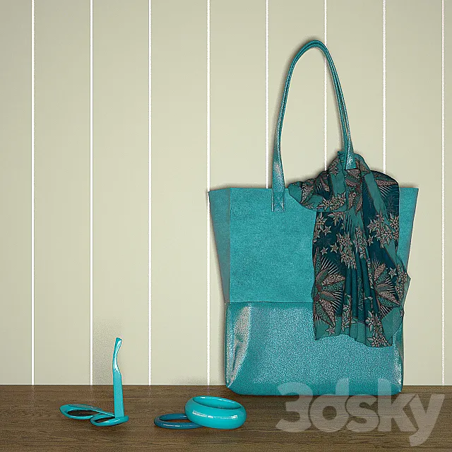 Aqua bag with accessories 3D Model