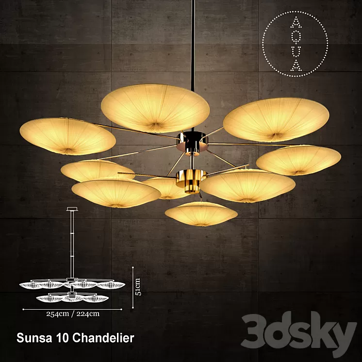 Aqua Creations Sunsa 10 Chandelier 3D Model
