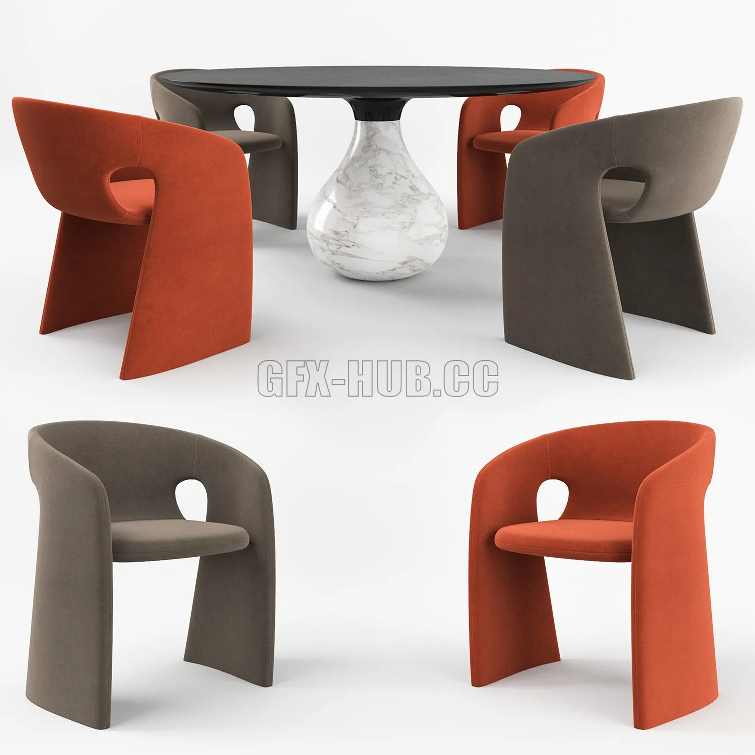 Aqua Dining Table 3D Model