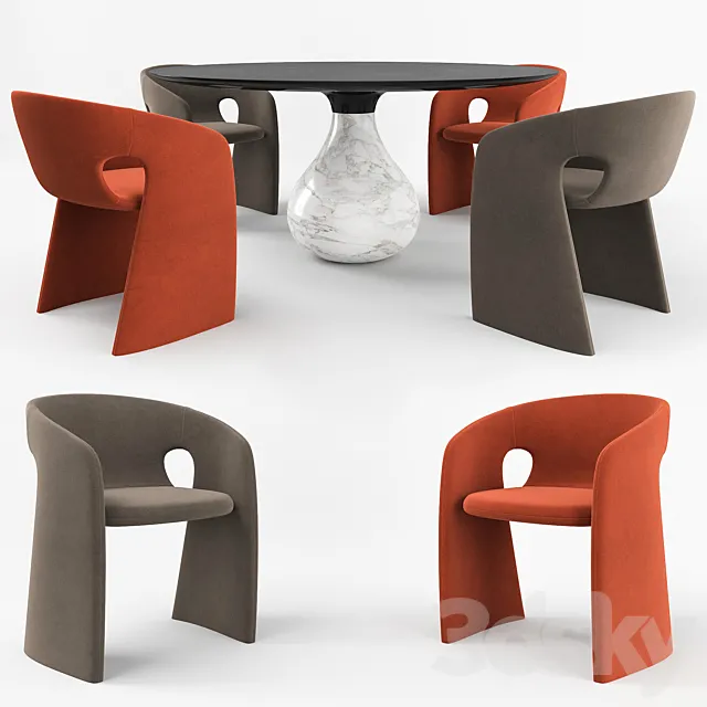 Aqua Dining Table 3DModel