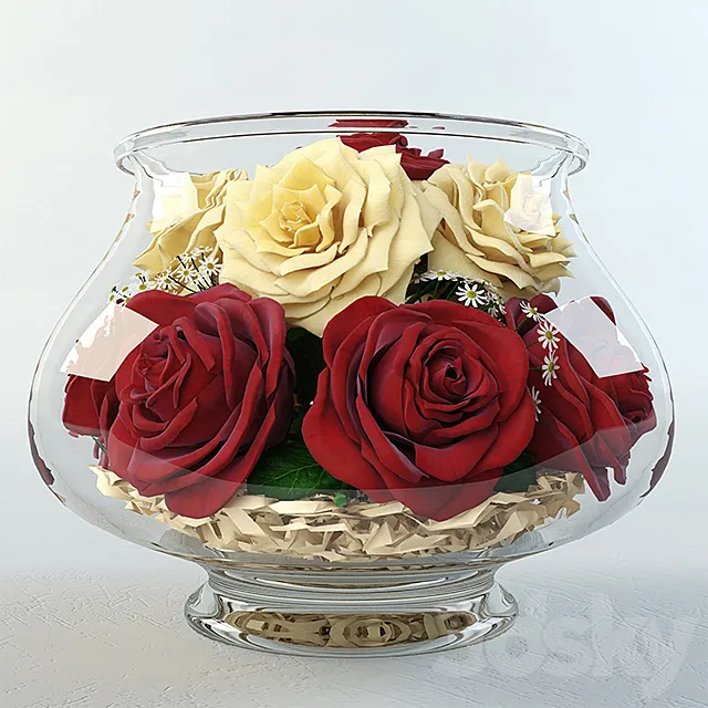 Aquarium roses 3D Model