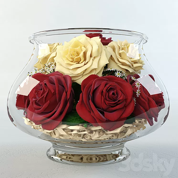 Aquarium roses 3D Model