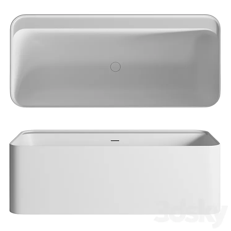 Aquaroc Icon Solid Surface Stone Resin Bath 1600 3D Model Free