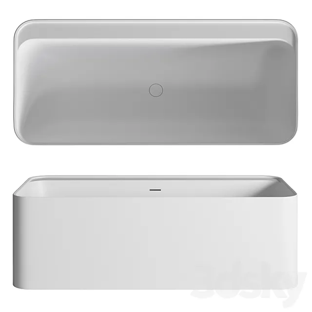 Aquaroc Icon Solid Surface Stone Resin Bath 1600 3DModel