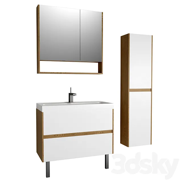 Aquaton Scandi bathroom furniture 3D Model
