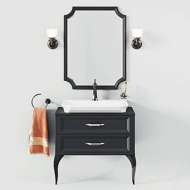 Aqwella bathroom set with Kohler decor 3D Model