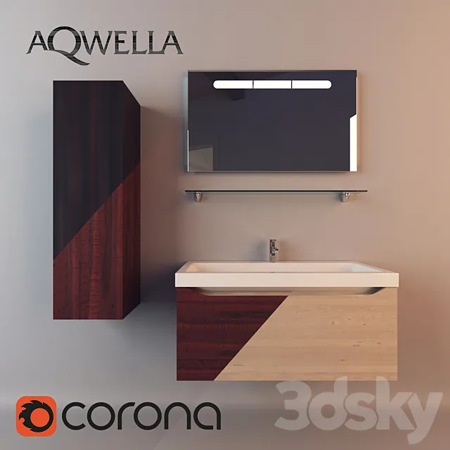 Aqwella Verona Set in 3 colors 3D Model