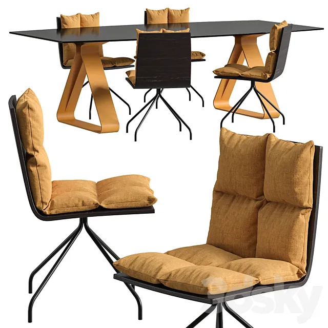 Ara B1 Chair and Stay Table by Dressy 3DModel