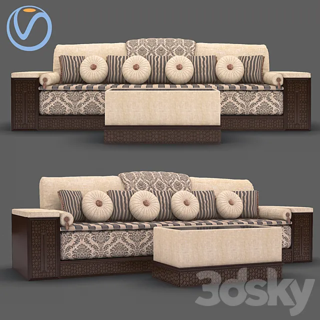 Arabic Majlis Sofa 3D Model