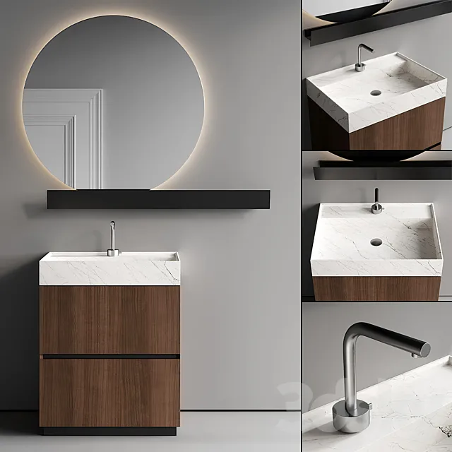 Arbi Arredobagno Code Riga 03 Vanity Unit Set 3 3D Model