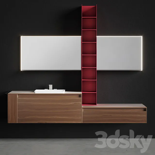 Arblu 5.ZERO Vanity unit with drawers 3D Model