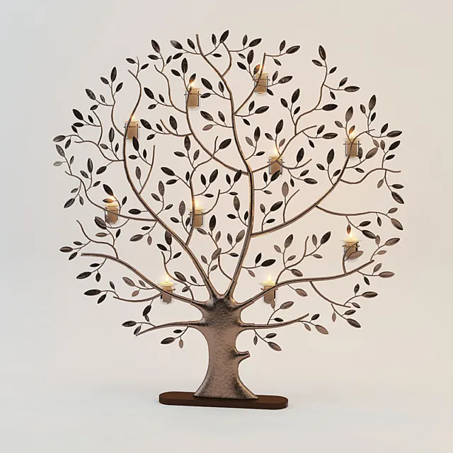 arbre de lumiere rond 3D Model