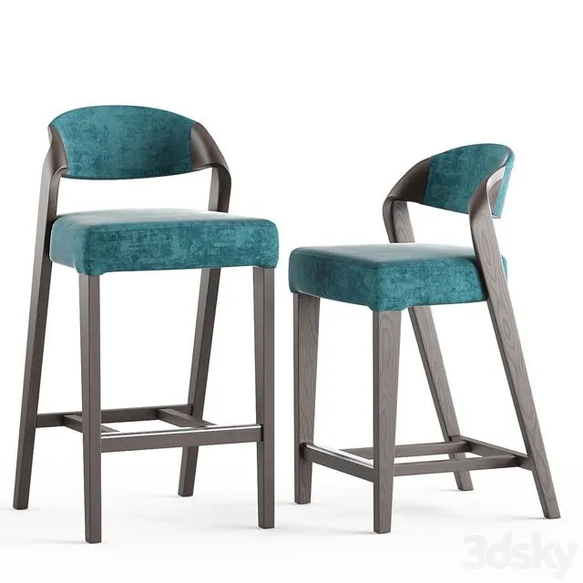Arbre Joker bar stool and semi bar stool 3D Model
