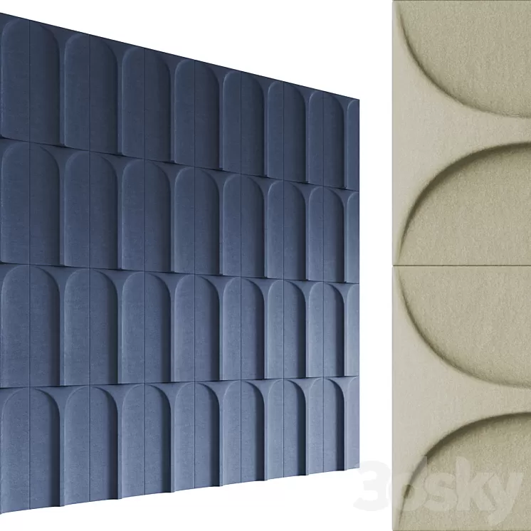 Arc Acoustic Wall Panel by Stone 3D Model Free