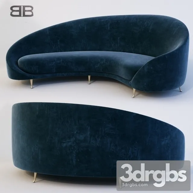 Arc Fabric Sofa 3D Model Download