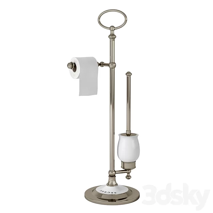 Arcade freestanding paper roll and china brush holder 3D Model