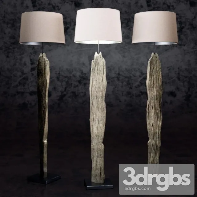 Arcadia Buffed Natural Driftwood Floor Lamp 3D Model Free