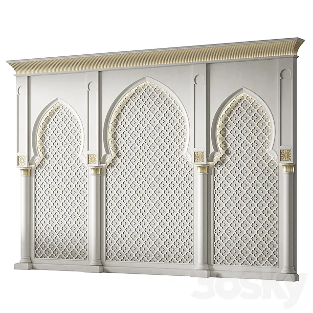 Arch 02. Arabic Wall Decor 3D Model