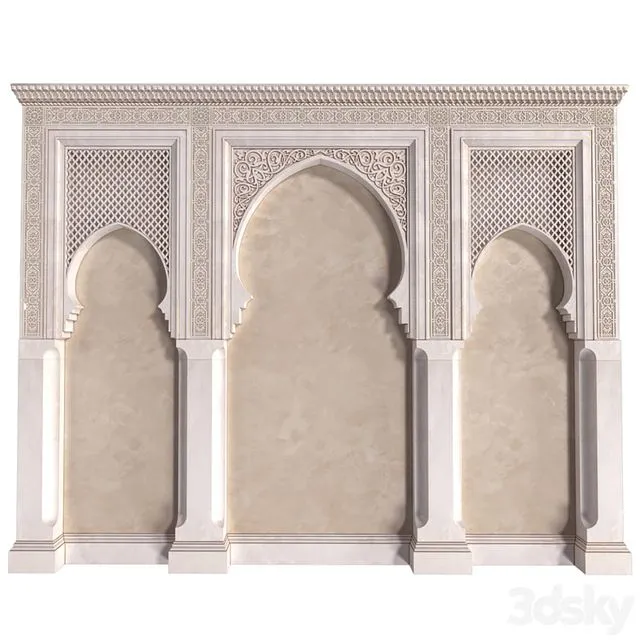 Arch In Oriental Style Arab Decorative Wall Arabic Wall Oriental Wall Paneling 3D Model