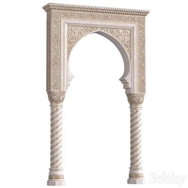 Arch in oriental style.Arabian arch.Moroccan arc.Arabic Door Portal.Entryway 3D Model
