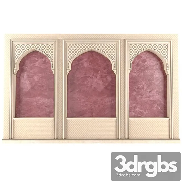 Arch In Oriental Style Arabic Wall 3D Model Free