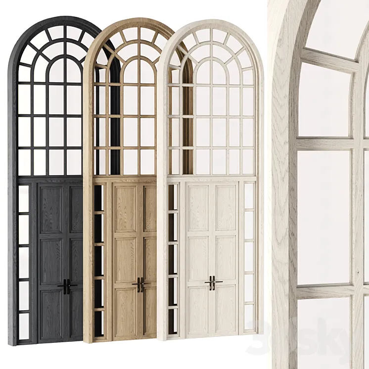 Arch Window with entrance door Free Download
