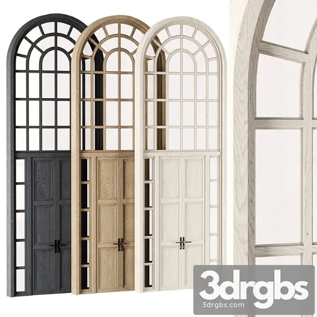 Arch window with entrance door