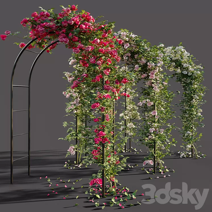 Arch with roses 3D Model