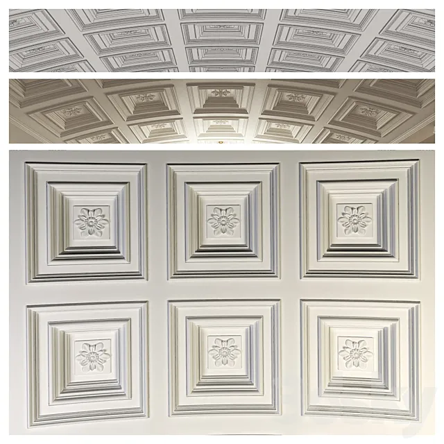 Arched ceiling coffered 3D Model