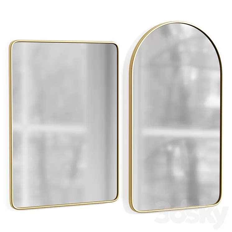 Arched Metal Framed Mirror 3D Model Free