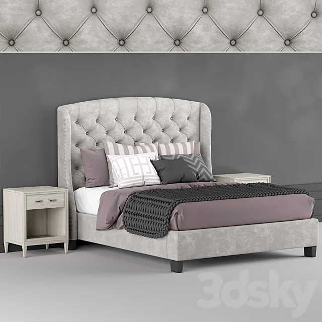 Arched Queen Bed 3D Model