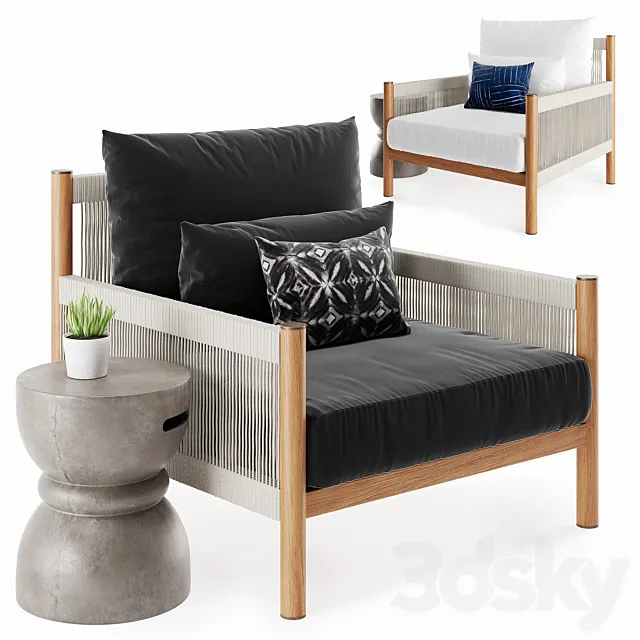 Architect Outdoor Lounge Chair 3D Model