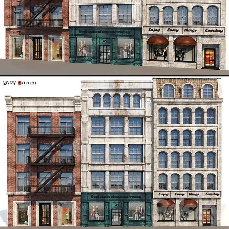 Architectural facades volA8 3D Model